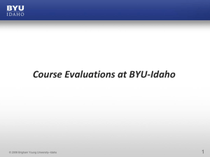 Course Evaluations at BYU-Idaho - Brigham Young University