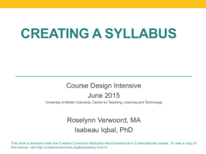 The learning-centered syllabus - UBC Wiki