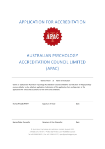 Attachment 1: Accreditation of the AOU