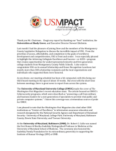 Chancellor's Report to the University System of Maryland Board of