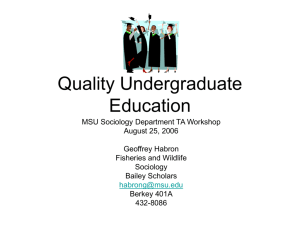 Quality Undergraduate Education