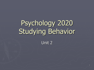 Psychology 2020 Introduction to Psychological Methods