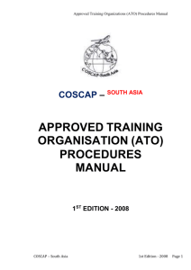 Manual of Procedures for Approved Training Organizations