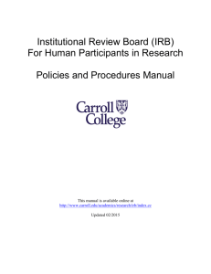 Policies and Procedures Manual