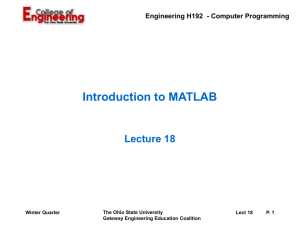 Introduction to MATLAB - The Ohio State University