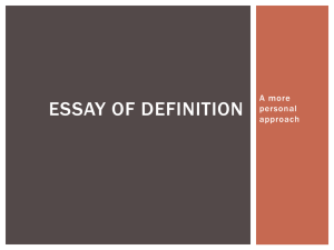 Essay of definition