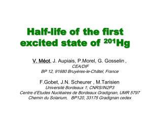 Half-life of the firts excited state of 201Hg