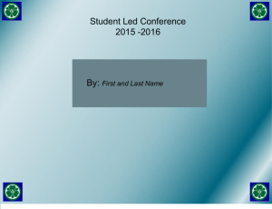 Student Led Conference Presentation