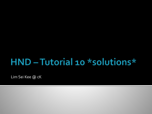 HND – Tutorial 10 . solutions