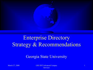 Enterprise Directory Strategy & Recommendations