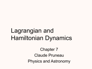 Lagrangian and Hamiltonian Dynamics - RHIG