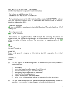 Law no. 302/2004 on international judicial cooperation in criminal