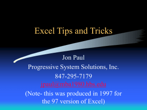 Excel Tips and Tricks - Excel