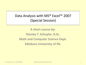 Analyzing Data Beyond Vanilla Excel