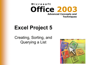 Excel Project 5