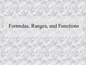 3 Formulas, Ranges, Functions