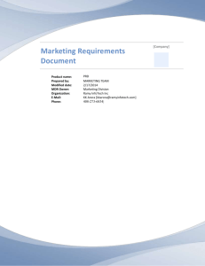 Marketing Requirements Document