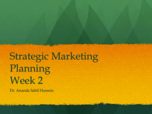 Strategic Marketing Planning Week 2