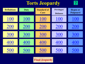 Torts Jeopardy