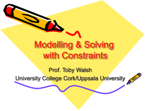 Modelling and Solving with CP