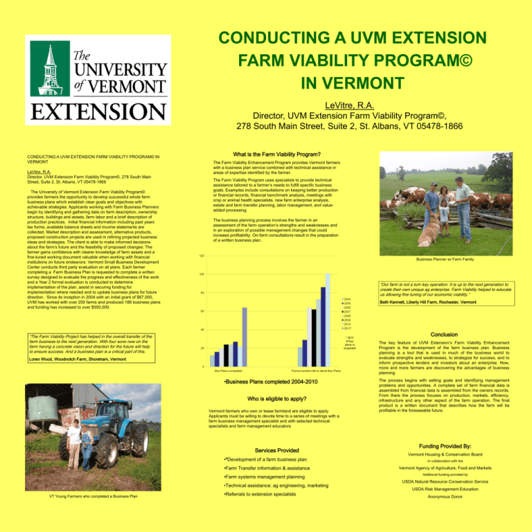 conducting a uvm extension farm viability program© in vermont