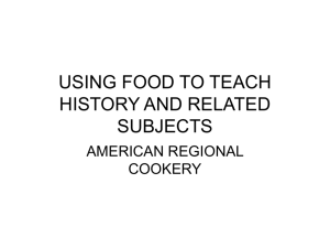 using food to teach history and related subjects