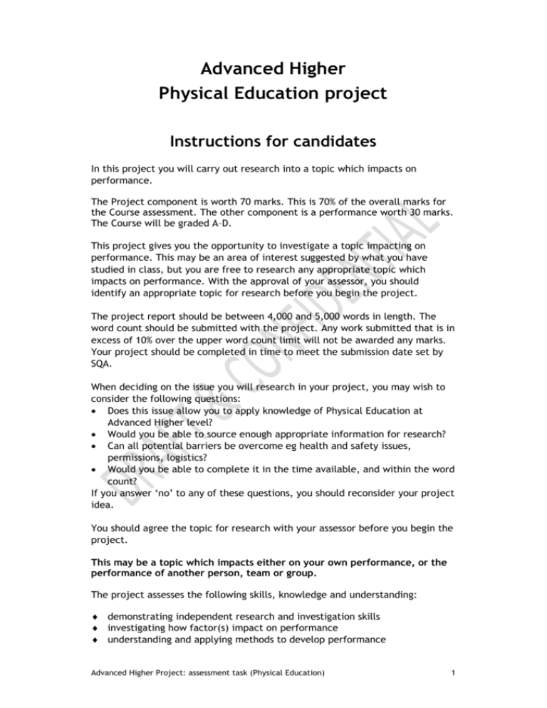 examples of projects in physical education