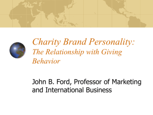 Charity Brand Personality: The Relationship with Giving Behavior