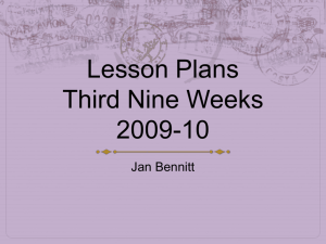 Lesson Plans Third Nine Weeks 2009-10
