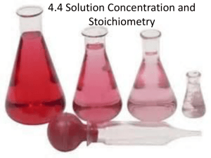 4.4 Solution Concentration and Stoichiometry