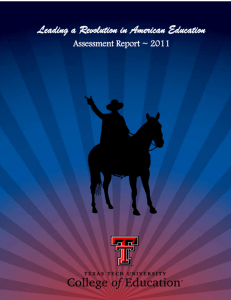 Assessment Report 2011 - Texas Tech University Departments