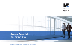 Company Presentation of the RENOLIT Group