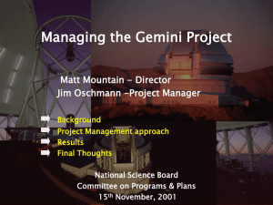 Managing the Gemini Project