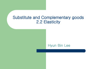 Substitute and Complementary goods 2.2 Elasticity