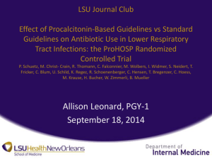 LSU Journal Club Effect of Procalcitonin