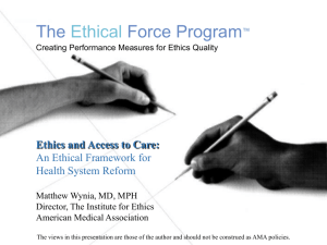 Ethics and Access to Care