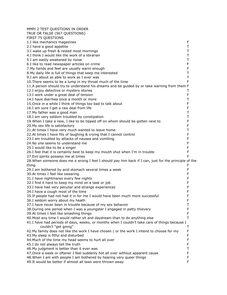 mmpi 2 rf test questions pdf