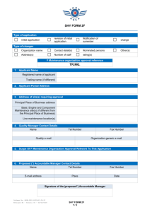 F Maintenance Organization Application Form