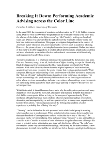 Breaking It Down: Performing Academic Advising across the Color