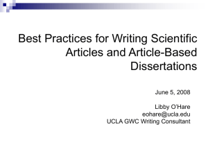 Best Practices for Writing Scientific Articles and Article