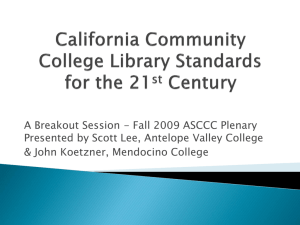 California Community College Library Standards for the