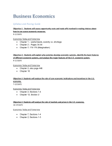Business/Economics Syllabus & Pacing 2014-2015