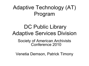 Assistive Technology in the Library for Patrons Who are Deaf or