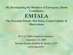 EMTALA Defined - Health Care Compliance Association