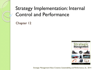 Strategy Implementation: Internal Control and Performance