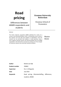 Road pricing - Erasmus University Thesis Repository