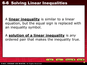 solution of a linear inequality