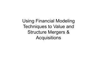 Using Financial Modeling Techniques to Value and