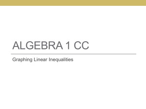 Linear Inequalities - Collins Hill High School