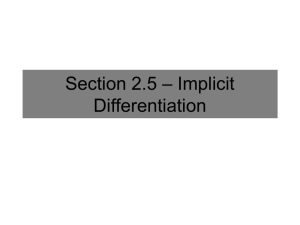 Section 2.5 * Implicit Differentiation